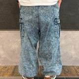 GA DENIM WIDE-CARGO PANTS