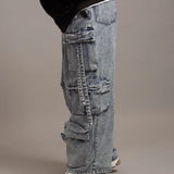 GA DENIM PARACHUTE CARGO PANTS