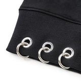SupBaby by SUPPLIER/サプベイビー バイ サプライヤー Multiple Cross Rhinestone Pierced Zip Hoodie