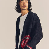 B-TRS SHAGGY KNIT JQ CARDIGAN