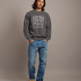 SCHOTT-SQUARE LOGO CREW SWEAT