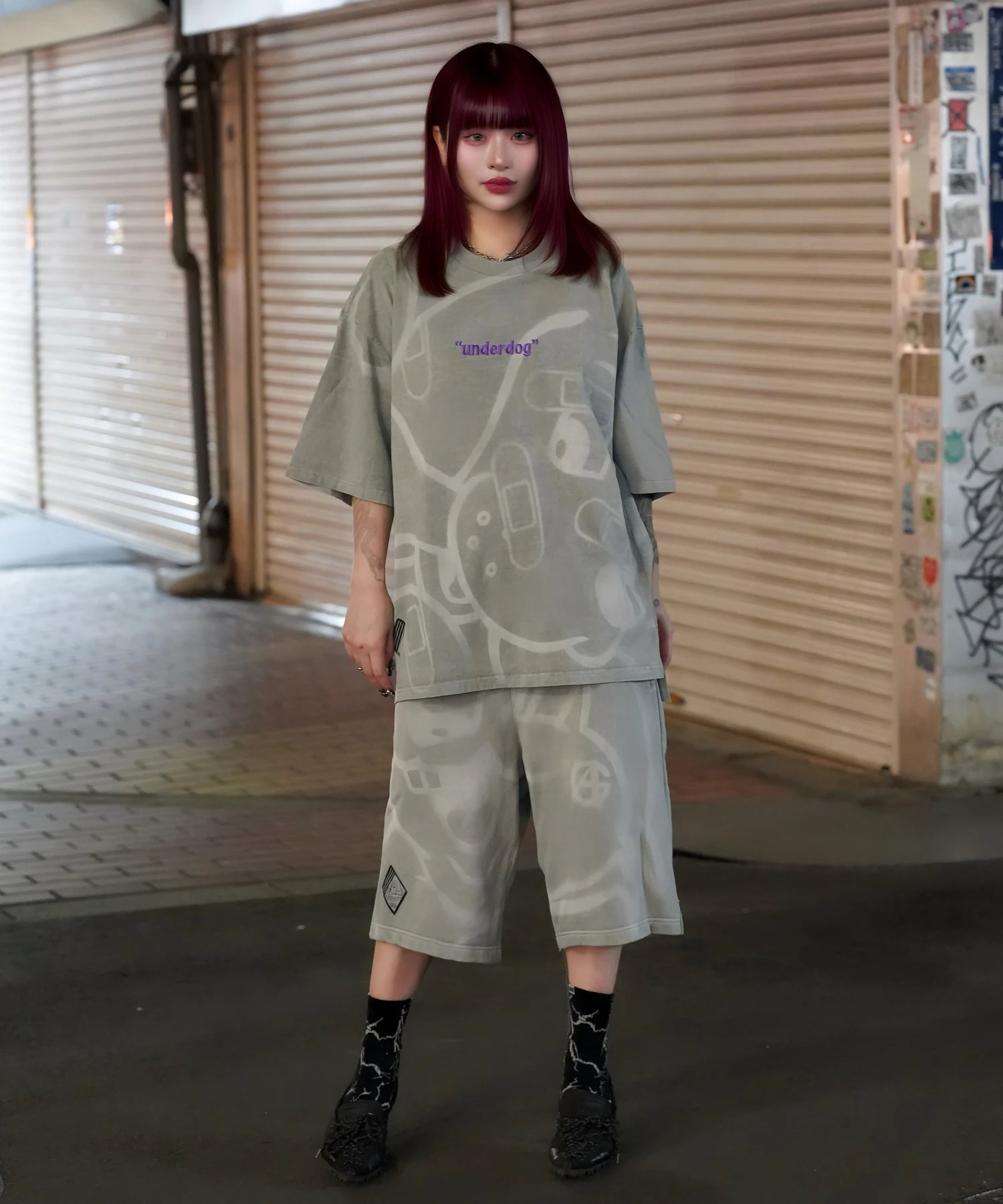 GA×GALFY B-BOY的犬とリスピグメントショートパンツ