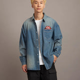 B-TRS PRINT DENIM SHIRTS