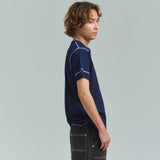 Healthknit/ヘルスニット INDIGO HENLEY NECK SHORT SLEEVE TEE
