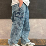GA DENIM WIDE-CARGO PANTS