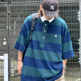 ANGLAN-Stripe Wappen PK Half Shirt