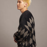 JE DIA/ARGYLE JQ SHAGGY KNIT CARDIGAN