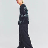 GA MOHAIR EMBLEM総柄 KNIT