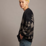 JE DIA/ARGYLE JQ SHAGGY KNIT CARDIGAN