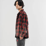 【The Rolling Stones×JACKROSE】 ハードダメージ ビンテージ チェックシャツ