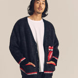 B-TRS SHAGGY KNIT JQ CARDIGAN