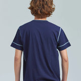 Healthknit/ヘルスニット INDIGO HENLEY NECK SHORT SLEEVE TEE