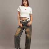 GA HEART ﾘﾌﾞｼｮｰﾄTEE