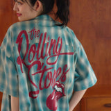 【The Rolling Stones×JACKROSE】 ヴィンテージ加工･チェックSSシャツ(短丈)