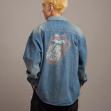 B-TRS PRINT DENIM SHIRTS