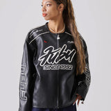 FUBU-Faux Leather Racing Jacket