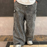 GA DENIM WIDE-CARGO PANTS