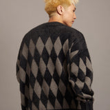 JE DIA/ARGYLE JQ SHAGGY KNIT CARDIGAN