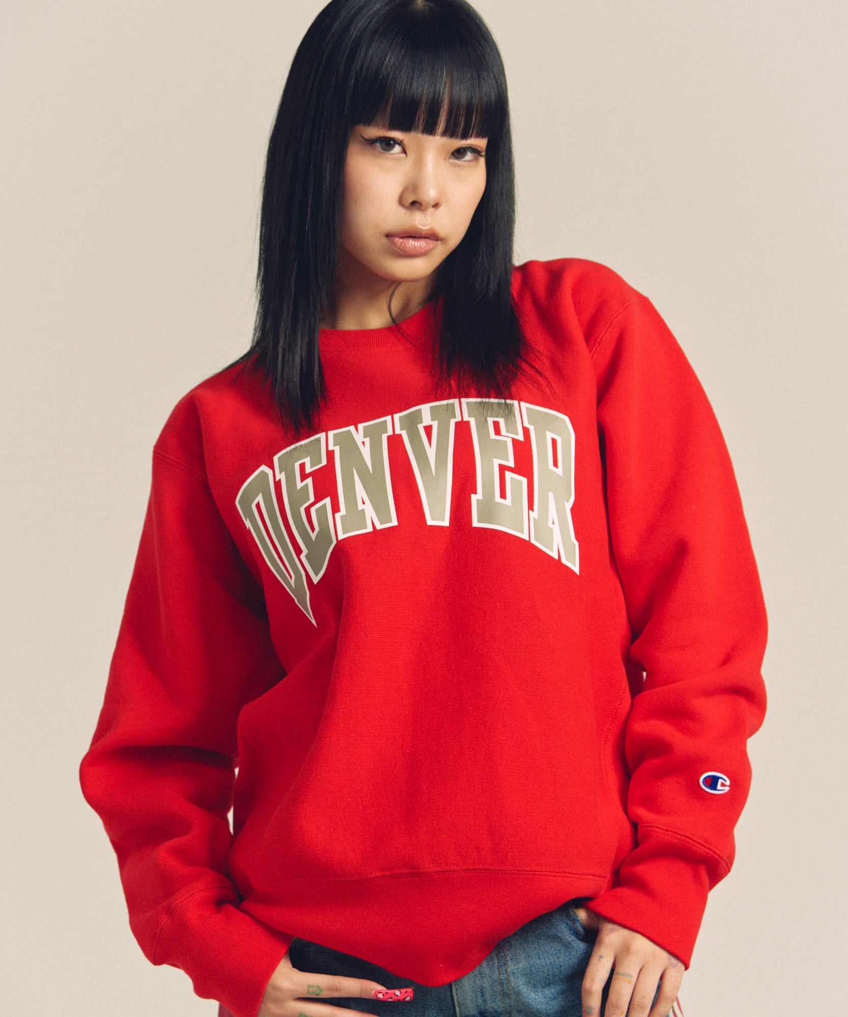 CH-REVERSE WEAVE CREW NECK SWEAT