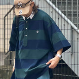ANGLAN-Stripe Wappen PK Half Shirt