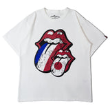 B-TRS PARIS/JPN PRINT&LINESTONE SS TEE