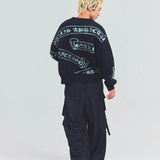 GA MOHAIR EMBLEM総柄 KNIT