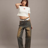 GA HEART ﾘﾌﾞｼｮｰﾄTEE