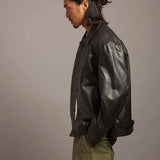 SKOOKUM.JE LAMB LEATHER CAR COAT
