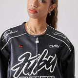 FUBU-Faux Leather Racing Jacket