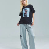 MUCENT/ムセント CROSS LEATHER PATCH SWEAT PANTS