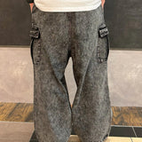 GA DENIM WIDE-CARGO PANTS