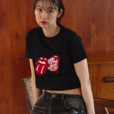 【The Rolling Stones×JACKROSE】サクランボ・リップス&タン クロップド丈 SSTEE