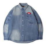 B-TRS PRINT DENIM SHIRTS