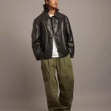 SKOOKUM.JE LAMB LEATHER CAR COAT