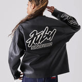 FUBU-Faux Leather Racing Jacket