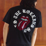 【The Rolling Stones×JACKROSE】 シルケット天竺・リップス&タン・ラインストーンSSTEE