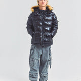 GA SHINY FUR PUFF-JACKET