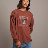 SCHOTT-COLOR FLOCKY BULLDOG LS　TEE