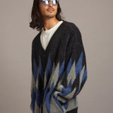 JE DIA/ARGYLE JQ SHAGGY KNIT CARDIGAN