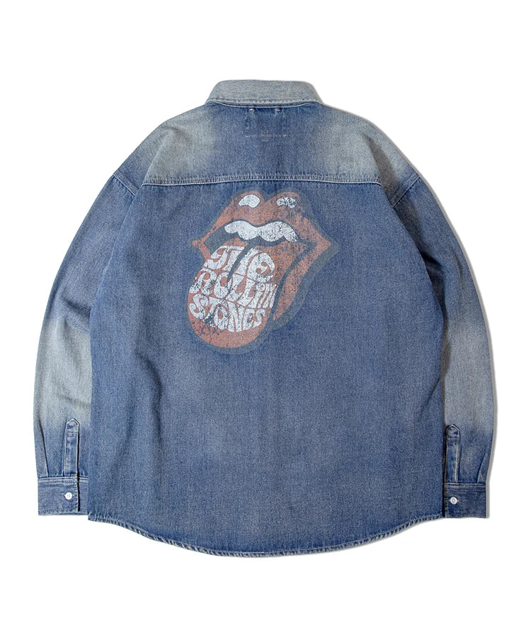 B-TRS PRINT DENIM SHIRTS