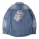 B-TRS PRINT DENIM SHIRTS