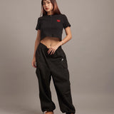 GA HEART ﾘﾌﾞｼｮｰﾄ丈ZIP UP TEE