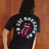 【The Rolling Stones×JACKROSE】 シルケット天竺・リップス&タン・ラインストーンSSTEE