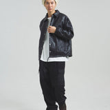 SCHOTT-LEATHER COACH JACKET