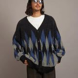 JE DIA/ARGYLE JQ SHAGGY KNIT CARDIGAN