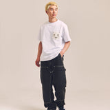 JE-ビンテージ加工・ダブルニーデニムパンツ