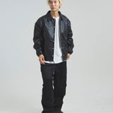 SCHOTT-LEATHER COACH JACKET