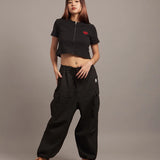GA HEART ﾘﾌﾞｼｮｰﾄ丈ZIP UP TEE