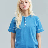 Healthknit/ヘルスニット INDIGO HENLEY NECK SHORT SLEEVE TEE