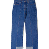 JE-FRINGE DENIM PANTS